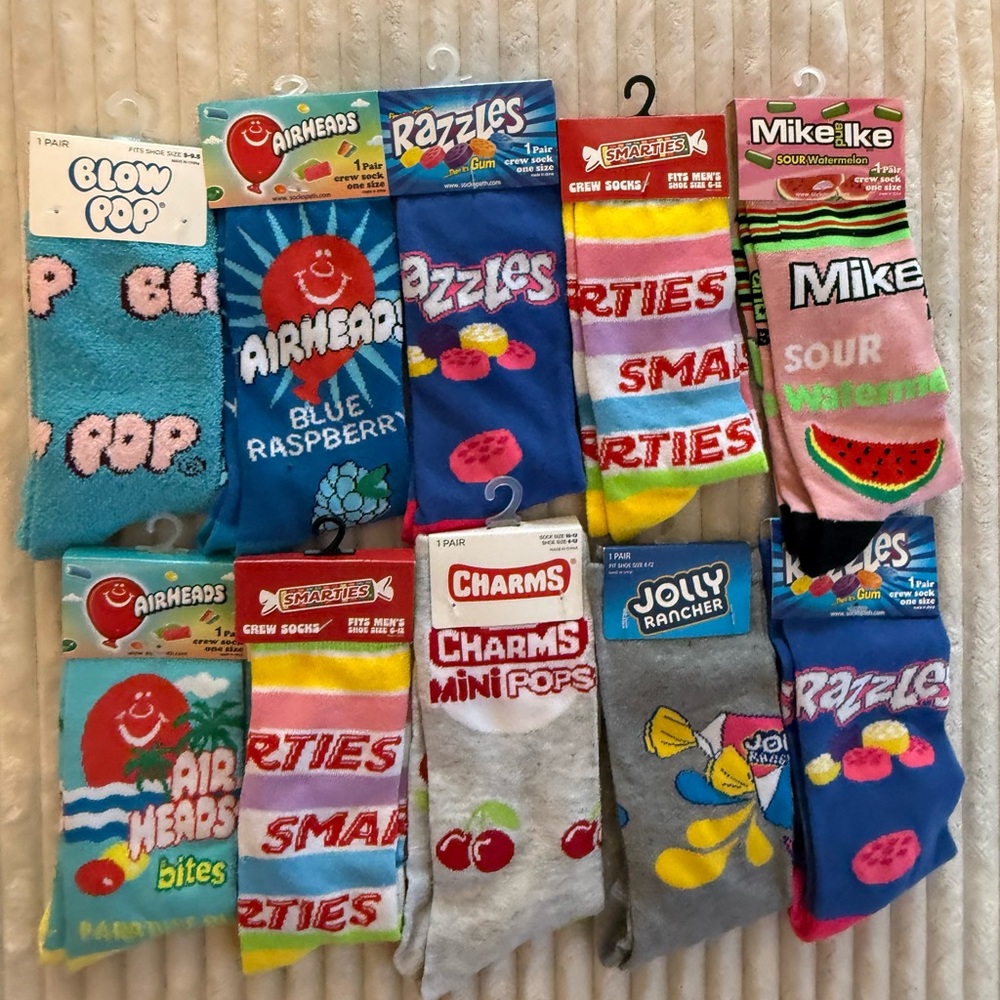 Colorful Candy-Themed Crew Socks Set